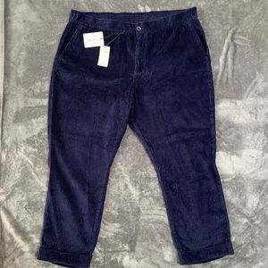 Nominee navy corduroy cuffed pants.